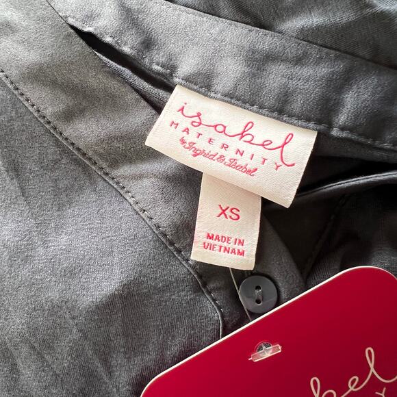 Isabel Maternity Blue Long Sleeve Button-Front Knit Shirt - Size XS - NWT - Picture 2 of 7